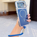 Capa Salv Case Dynamic azul para iPhone, com anel traseiro, proteção das lentes e cordão de pulso
